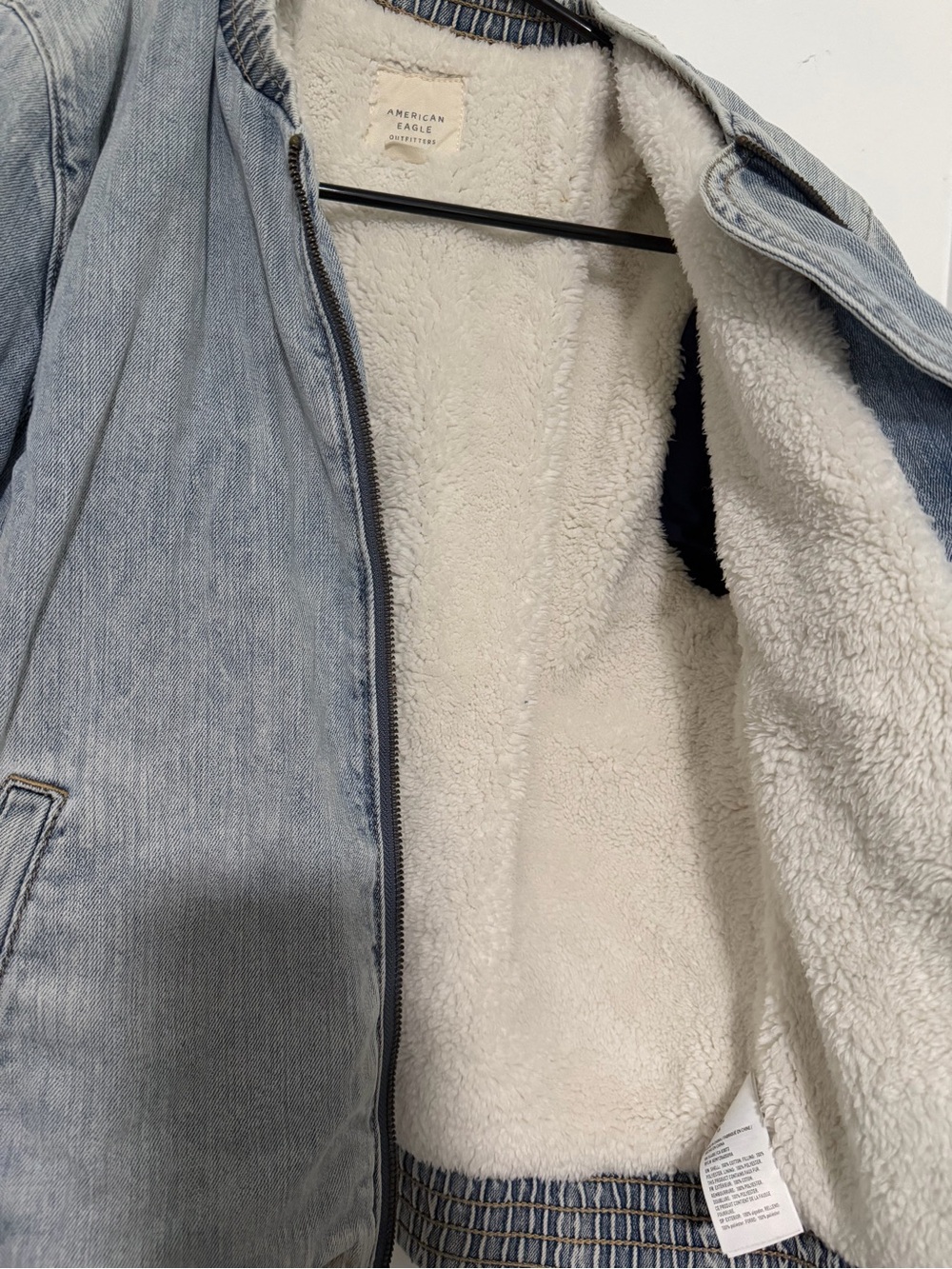 American Eagle Outfitters Light Blue Denim Bomber Jacket - Picture 7 of 9